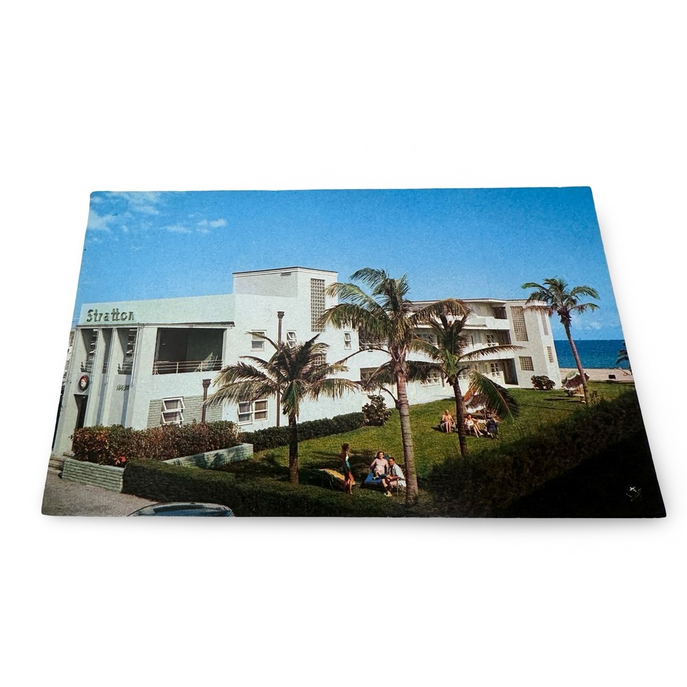 Stratton Apartments Miami Beach Florida Unused Vintage Postcard H.W. Hannau MCM